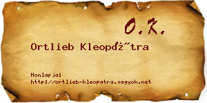 Ortlieb Kleopátra névjegykártya